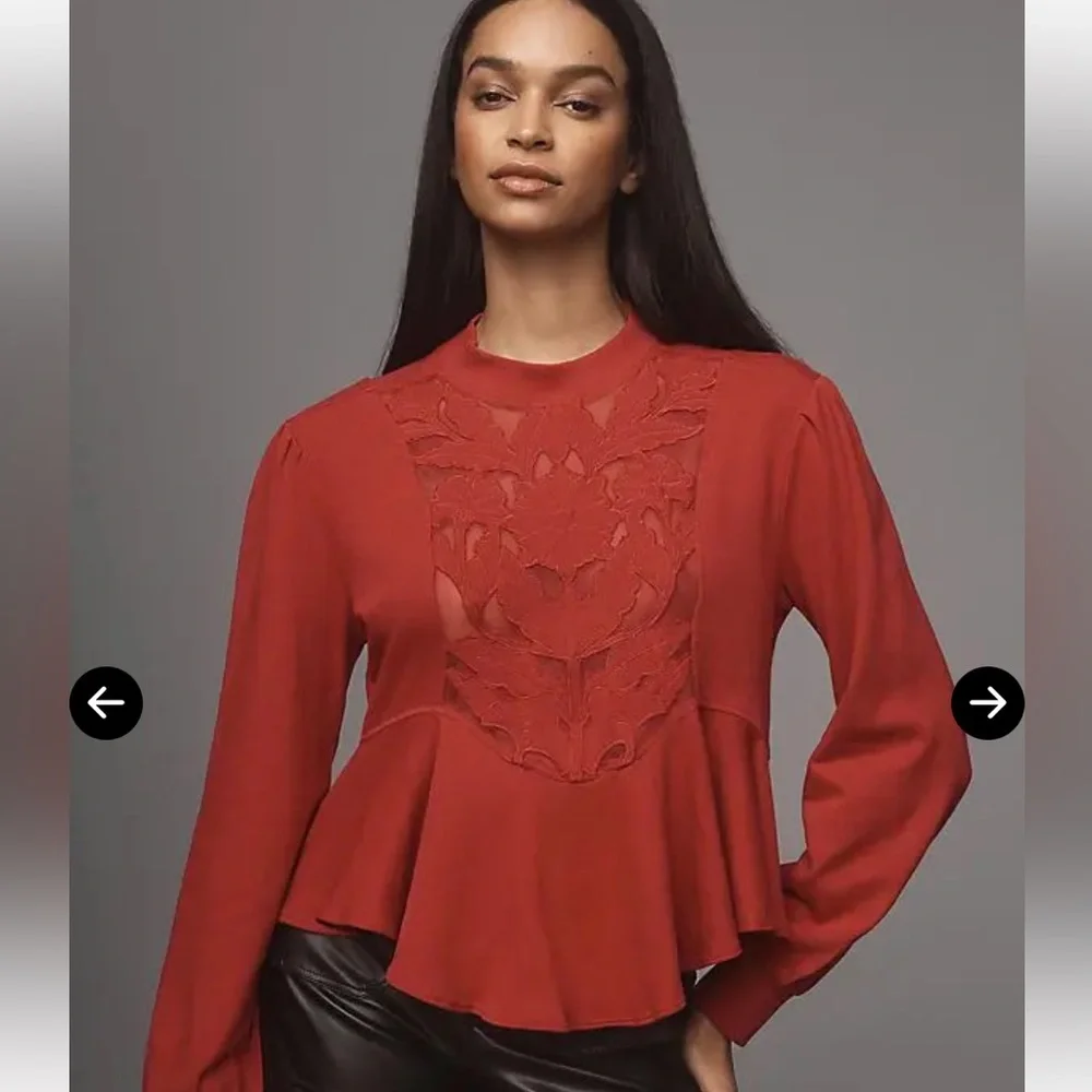 ANTHROPOLOGIE 
Cutwork Swing Top - Picture 3 of 12